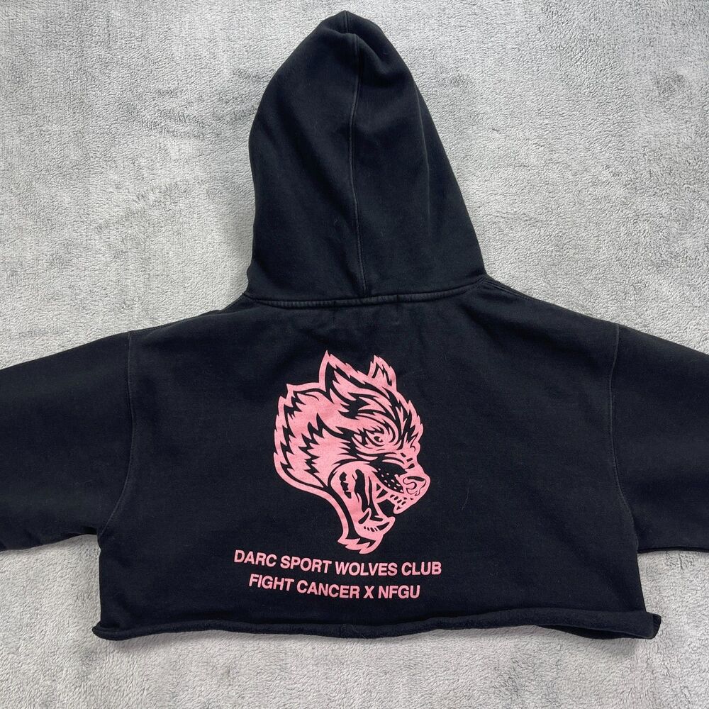 Darc Sport Wolves Club SHE Fight Cancer X Nfgu Cropped Hoodie Women Medium Black - Picture 6 of 11